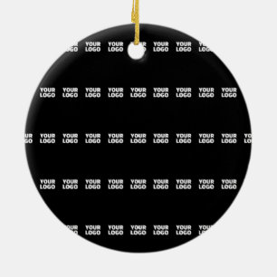 Your Logo   Horizontally Tiled Stripe Pattern  Ceramic Ornament