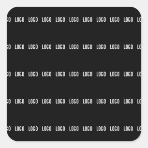 Your Logo   Horizontally Tiled Stripe Pattern  Square Sticker