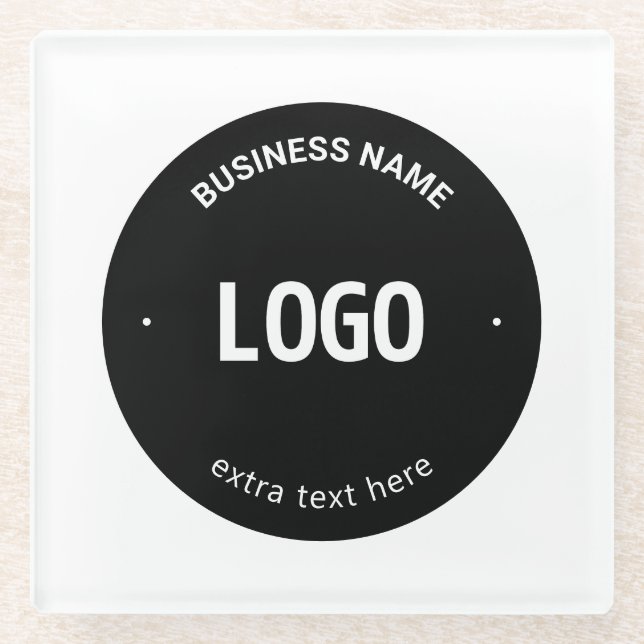Your Logo, Image or Design & Editable Text Glass Coaster (Front)