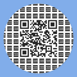 Your Logo/Image Tiled & Editable Scannable QR code Classic Round Sticker