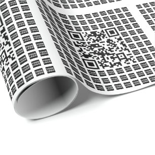 Your Logo/Image Tiled & Editable Scannable QR code Wrapping Paper