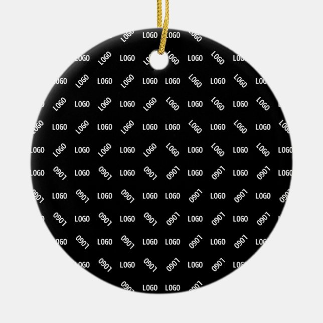 Your Logo/Image | Unique Modern Geometric Patten Ceramic Ornament (Front)