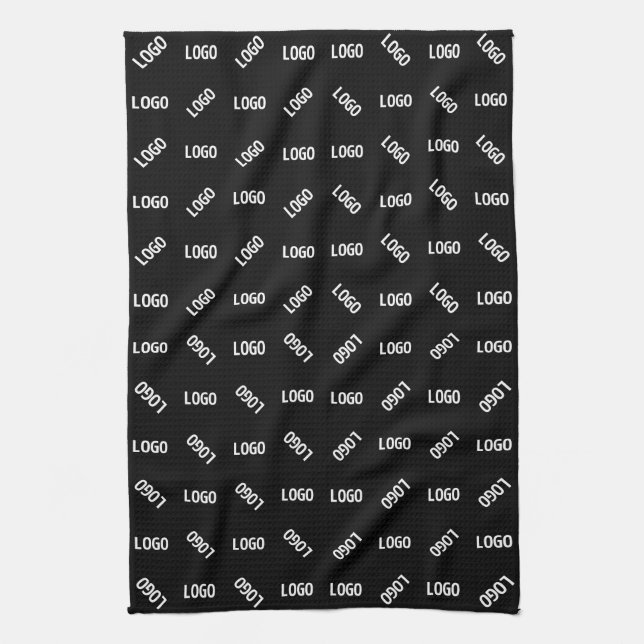 Your Logo/Image | Unique Modern Geometric Patten Tea Towel (Vertical)