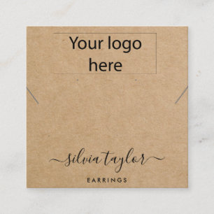 Your logo jewellery necklace earring display card 