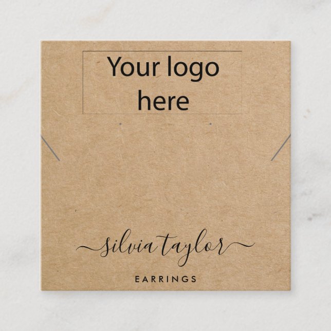 Your logo jewellery necklace earring display card  (Front)