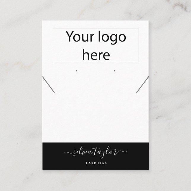 Your logo jewellery necklace earring display card (Front)