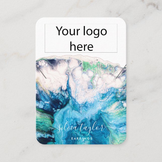 Your logo jewellery necklace earring display card  (Front)