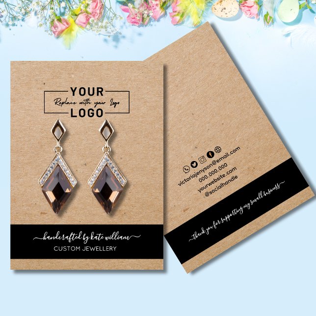 YOUR LOGO Kraft Earring Display Card (Creator Uploaded)