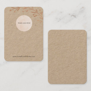 Your Logo Kraft Floral Leaf Boho Earring Display Business Card