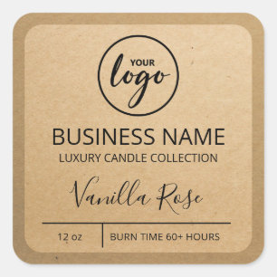 Your Logo Kraft Paper Soy Candle Labels