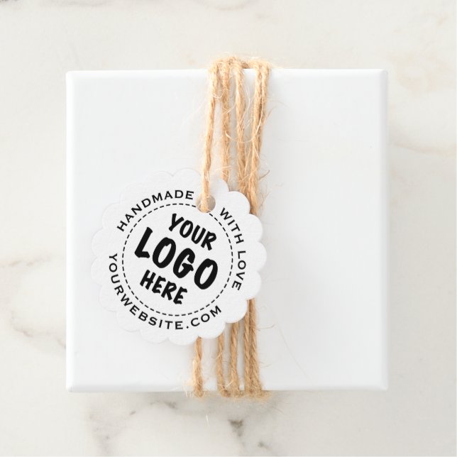 Your Logo Kraft Scalloped Price Tag (In Situ)