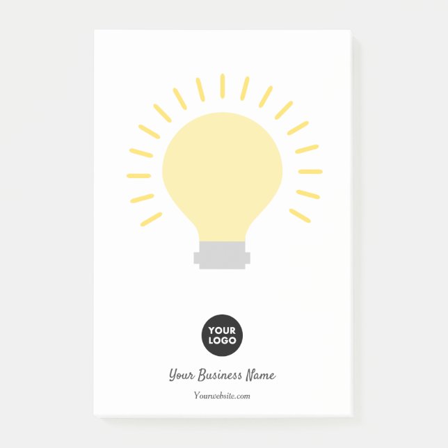 Your Logo Light Bulb Post-it Notes (Front)