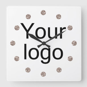Your logo, logo, simple, minimalist, office square wall clock