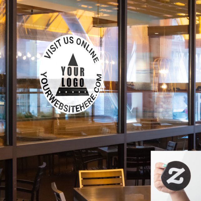 Your Logo Marble Round Your Text Custom Store (Restaurant Window)