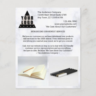 Your Logo Marble Stylish Create Your Own 2 Photo Flyer