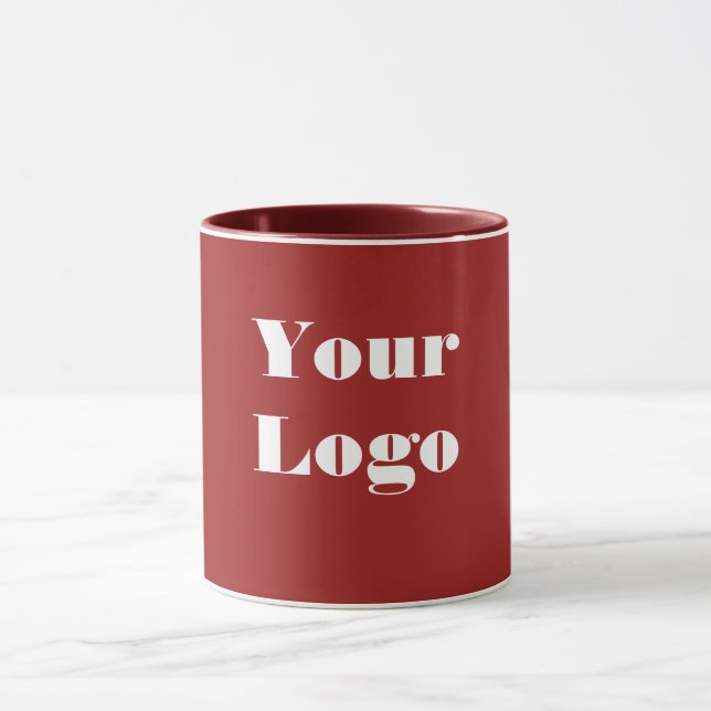Your Logo Maroon  White  Mug (Center)
