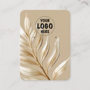 Your Logo Metallic Gold Leaf Earring Card Large