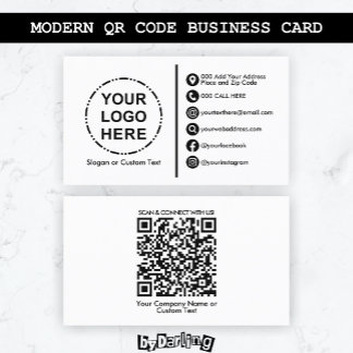 Your Logo Minimalist Modern QR Code Business Card