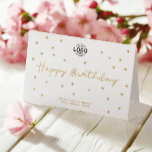 Your Logo Minimalist Stars Business Happy Birthday Card<br><div class="desc">Customise this new elegant minimalist business Happy Birthday Card. Modern yet simple stylish design, with a fresh and clean style. The front of this template can be customised with your custom company logo, or you can replace the logo here with any image of your choice. Please note that gold in...</div>