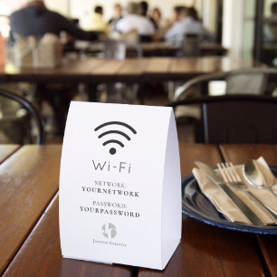 Your Logo Minimalist White Cafe Wi-Fi