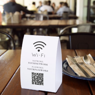 Your Logo Minimalist White Wi-Fi QR Code