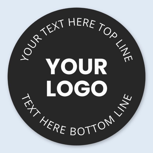 Your Logo Minimalistic Style Classic Round Sticker (Creator Uploaded)