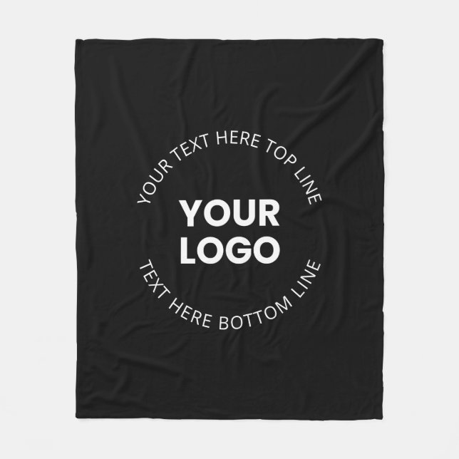 Your Logo Minimalistic Style Fleece Blanket (Front)