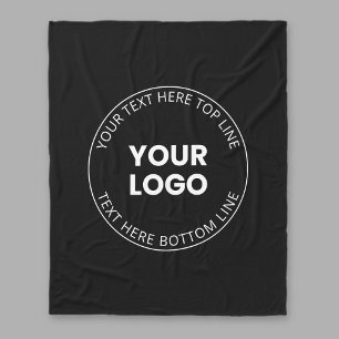 Your Logo Minimalistic Style Fleece Blanket