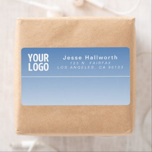Your Logo Modern Business Blue Return Address