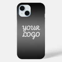Your Logo & Modern Dark Grey Editable Colour Ombre
