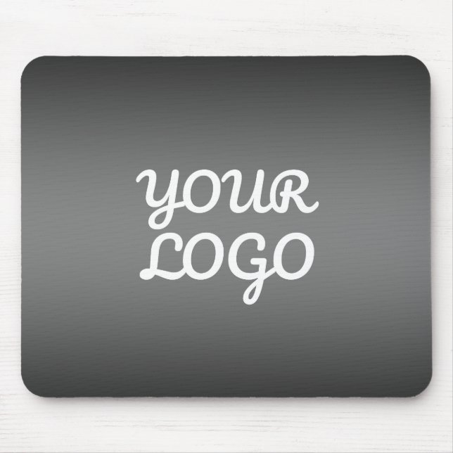 Your Logo & Modern Dark Grey Editable Colour Ombre Mouse Pad (Front)