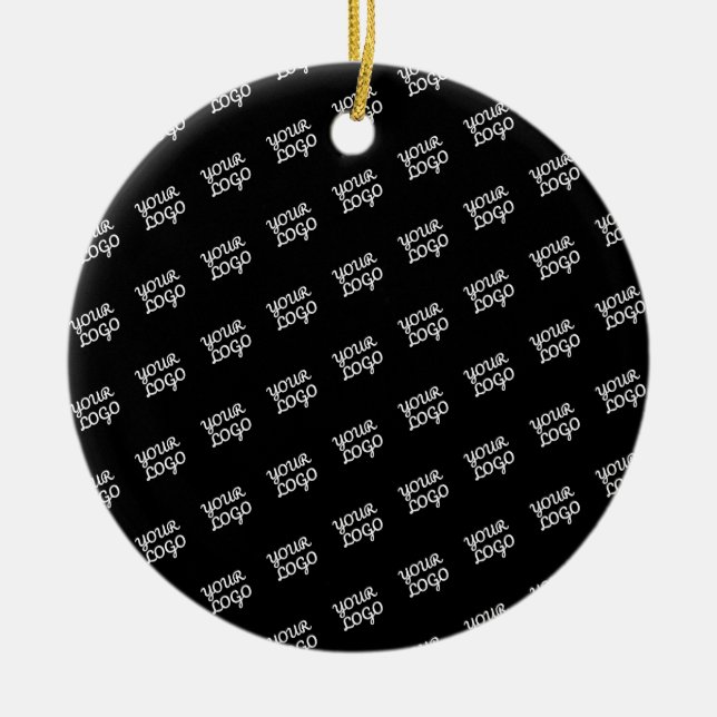 Your Logo | Modern Diagonally Repeated Design Ceramic Ornament (Front)