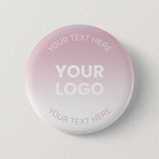Your Logo | Modern Dusty Pink & White Ombre 6 Cm Round Badge (Front)