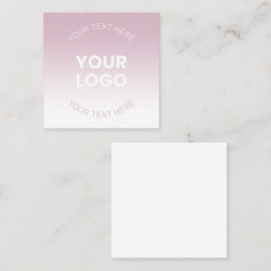 Your Logo Modern Dusty Pink & White Ombre Calling Card