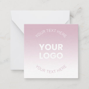 Your Logo   Modern Dusty Pink & White Ombre Card