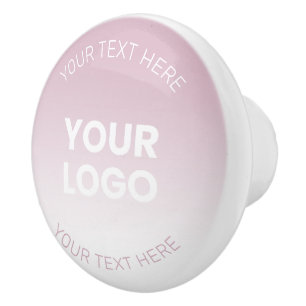 Your Logo Modern Dusty Pink & White Ombre Ceramic Knob