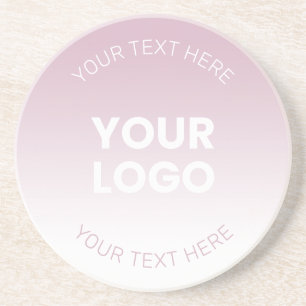 Your Logo   Modern Dusty Pink & White Ombre Coaster