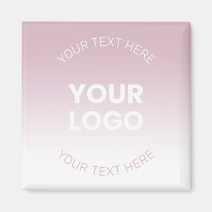 Your Logo   Modern Dusty Pink & White Ombre Magnet