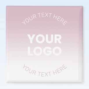 Your Logo Modern Dusty Pink & White Ombre Magnet