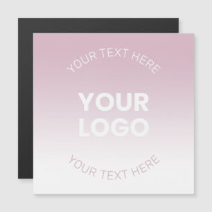 Your Logo   Modern Dusty Pink & White Ombre Magnetic Invitation
