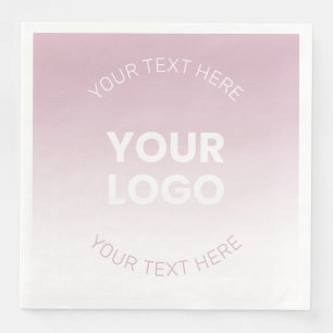 Your Logo Modern Dusty Pink & White Ombre Napkin