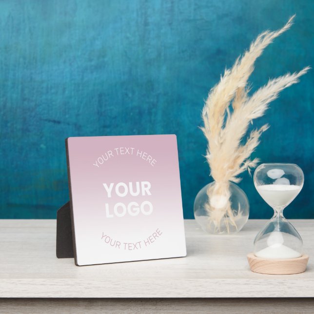 Your Logo | Modern Dusty Pink & White Ombre Plaque (Insitu)