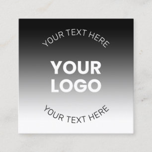 Your Logo Modern Editable Black & White Gradient Calling Card