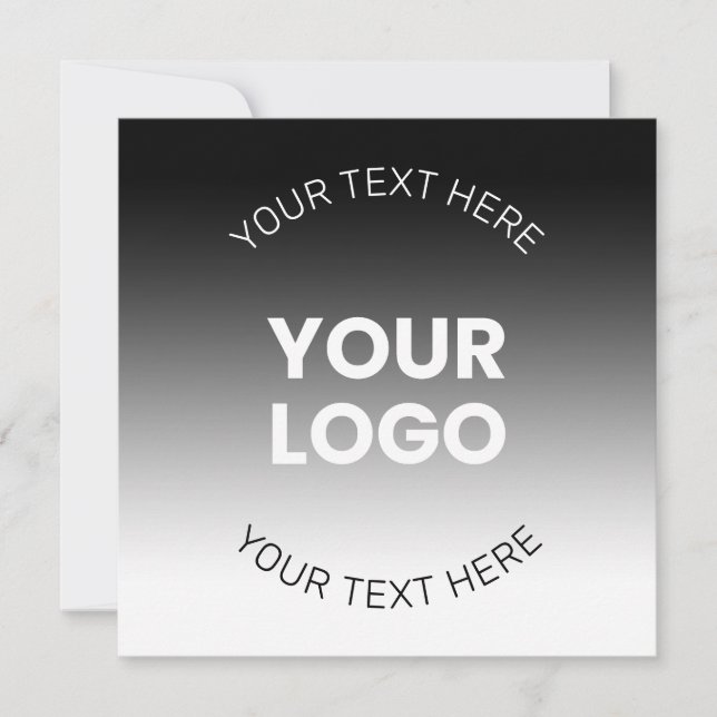 Your Logo | Modern Editable Black & White Gradient Invitation (Front)