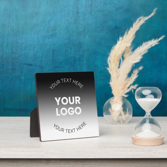Your Logo | Modern Editable Black & White Gradient Plaque (Insitu)