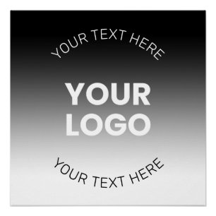 Your Logo   Modern Editable Black & White Gradient Poster