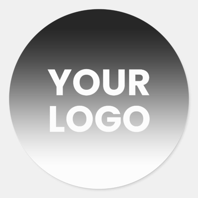Your Logo & Modern Editable Colour Gradient Classic Round Sticker (Front)