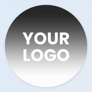 Your Logo & Modern Editable Colour Gradient Classic Round Sticker