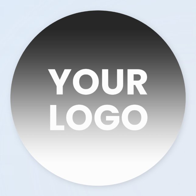 Your Logo & Modern Editable Colour Gradient Classic Round Sticker (Creator Uploaded)
