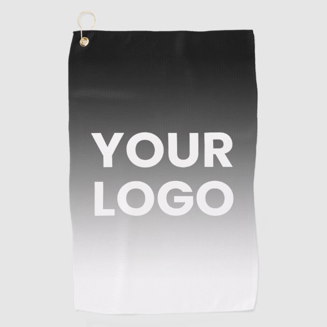 Your Logo & Modern Editable Colour Gradient Golf Towel (Front)